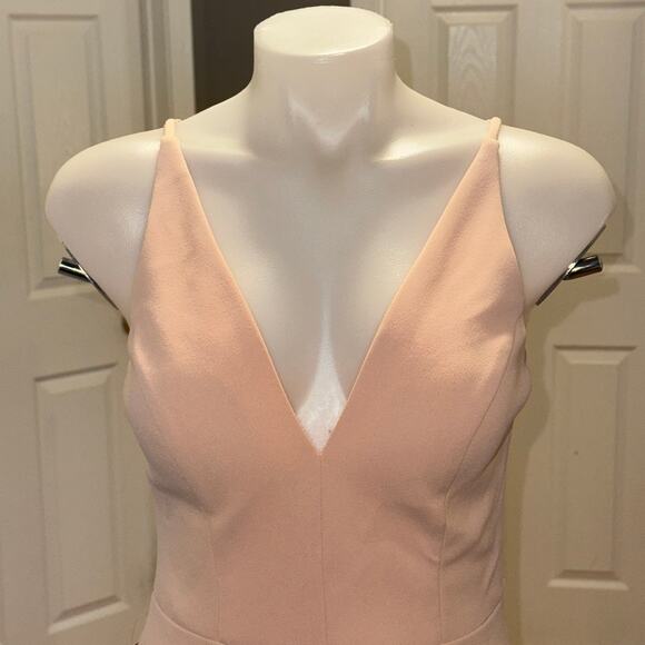 BHLDN Jones Blush Pink Long Crepe Maxi Dress with Train Size 6  Gown BNWT - Picture 8 of 15